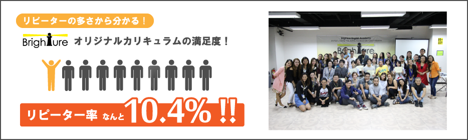 Brighture English Academyのリーピーター率はなんと10％越え！
